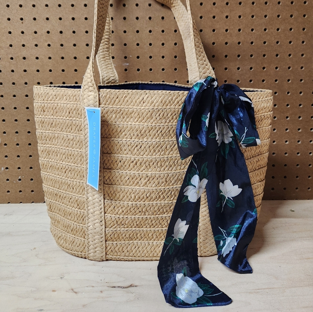Draper James straw tote bag